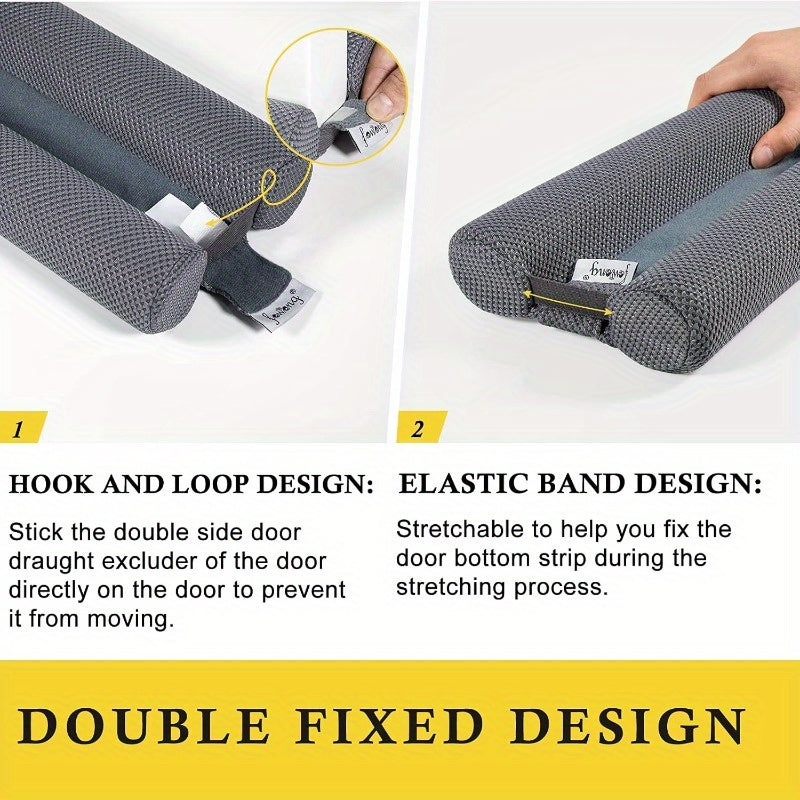 Door Draft Stopper 36 Inch Adjustable Draft Stopper for Bottom of Doors 30 to 36 Soundproofing Noise Blocker Cover Gap up to 1.5 Grey