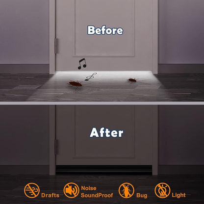 Door Draft Stopper 36 Inch Black Adjustable Door Draft Blocker Front Door Draft Guard for Bottom of Doors Weather Stripping Door Seal Strip