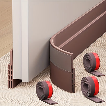 3pcs Silicone Draft Stopper 3pcs Adjustable Silicone Door Draft Stopper | 39in Weather Stripping Seal for Interior & Exterior Doors, Black with Red Accents, Noise Reduction & Cold Insulation Under Door Sweep