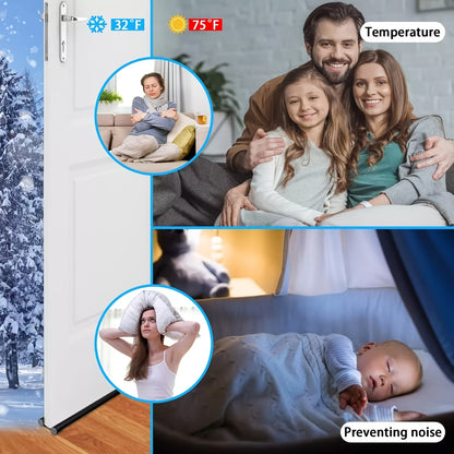 36 Inch Under Door Draft Noise Blocker Black Gap Stoppers Entry Door Draft Strip