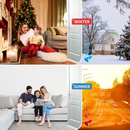 3pcs Silicone Draft Stopper 3pcs Adjustable Silicone Door Draft Stopper | 39in Weather Stripping Seal for Interior & Exterior Doors, Black with Red Accents, Noise Reduction & Cold Insulation Under Door Sweep