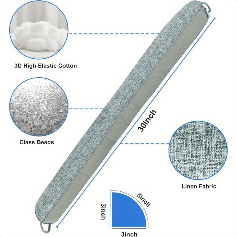 Weighted Door Draft Stopper Triangular Gap Filler Blocks Bottom Up to 3 Under Door Draft Blocker Reduce Hot Cold Air Wind Noise for Easy Install Save Energy Home Room Essentials 30 Gray