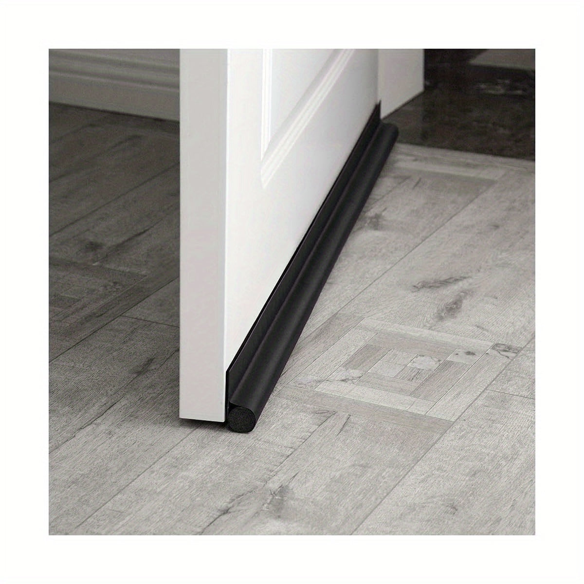 Door Draft Stopper 36 Inch Black Adjustable Door Draft Blocker Front Door Draft Guard for Bottom of Doors Weather Stripping Door Seal Strip