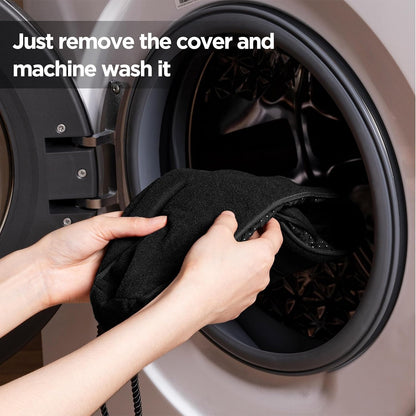 2pcs 38" Black Weighted Door Draft Stopper with Glass Beads &, Machine Washable, Soundproof Under Door Blocker with Anti-Abrasion Bottom, Adjustable Straps for Secure Fit, Home Insulation | Sleek Black Design | Fabric Construction