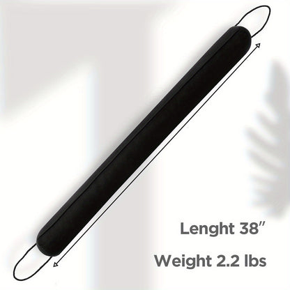 2pcs 38" Black Weighted Door Draft Stopper with Glass Beads &, Machine Washable, Soundproof Under Door Blocker with Anti-Abrasion Bottom, Adjustable Straps for Secure Fit, Home Insulation | Sleek Black Design | Fabric Construction